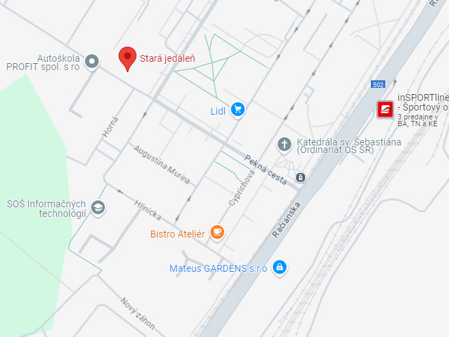 Mapa umiestnenia Komunitného centra Stará jedáleň